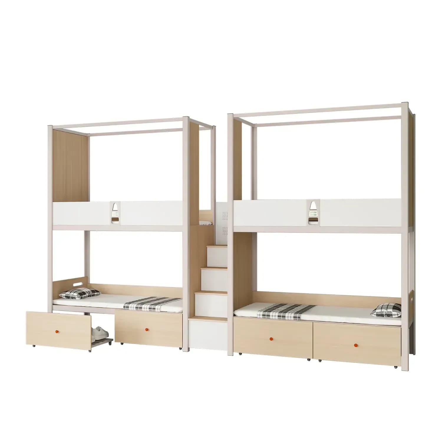 Four-person apartment bed-With stairs and storage cabinets SW-003 school furniture product