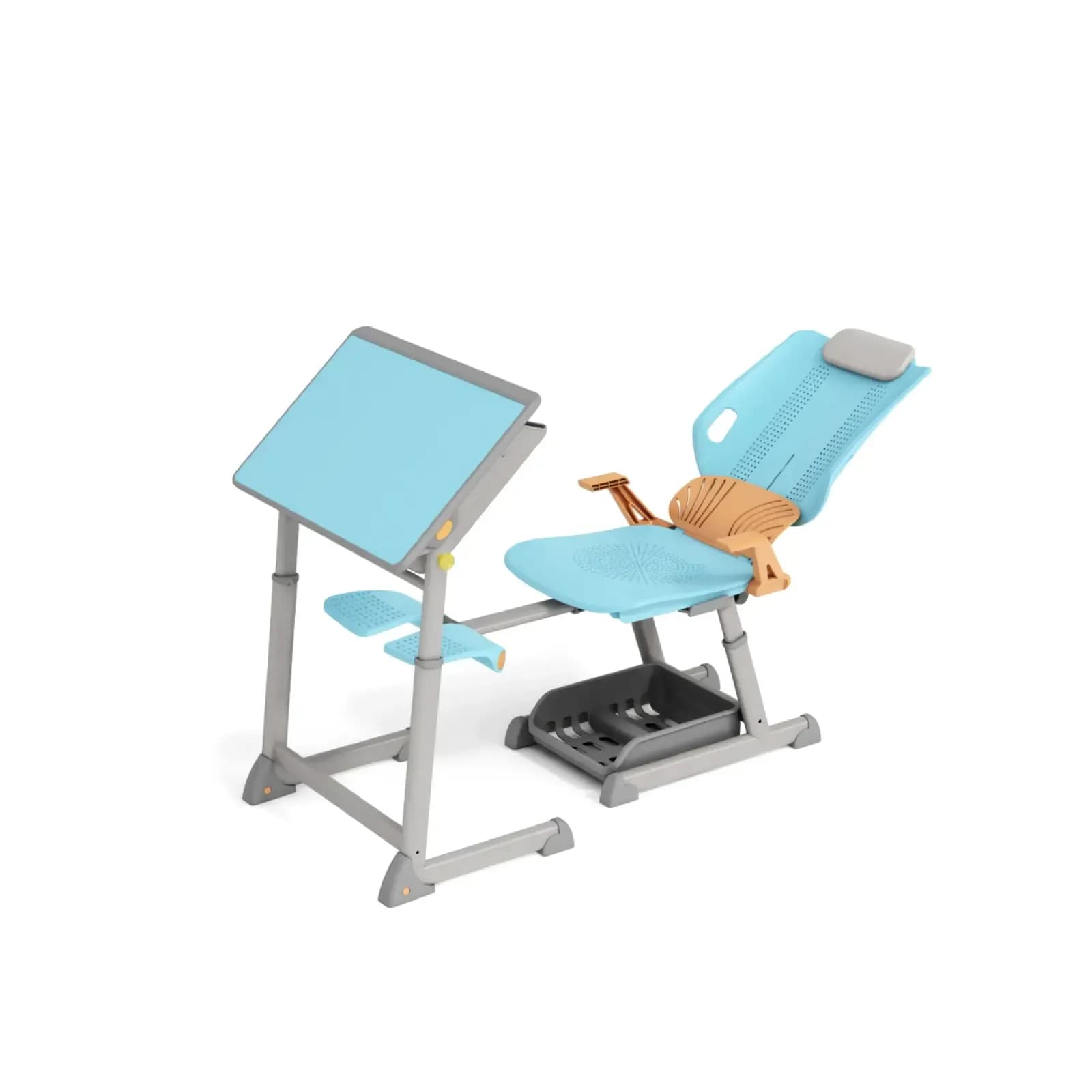 Ergonomic Nap Desk And Chair With Adjustable Backrest And Footrest school furniture product