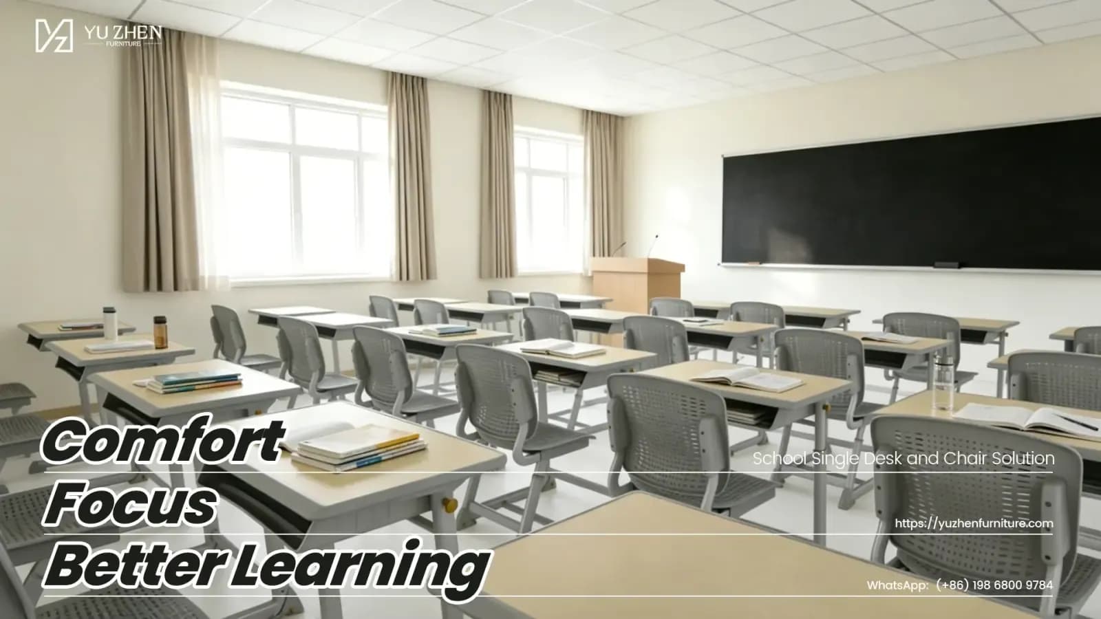 Cover image for School single desk and chair solution: comfort, focus, and better learning Cover image for School single desk and chair solution: comfort, focus, and better learning