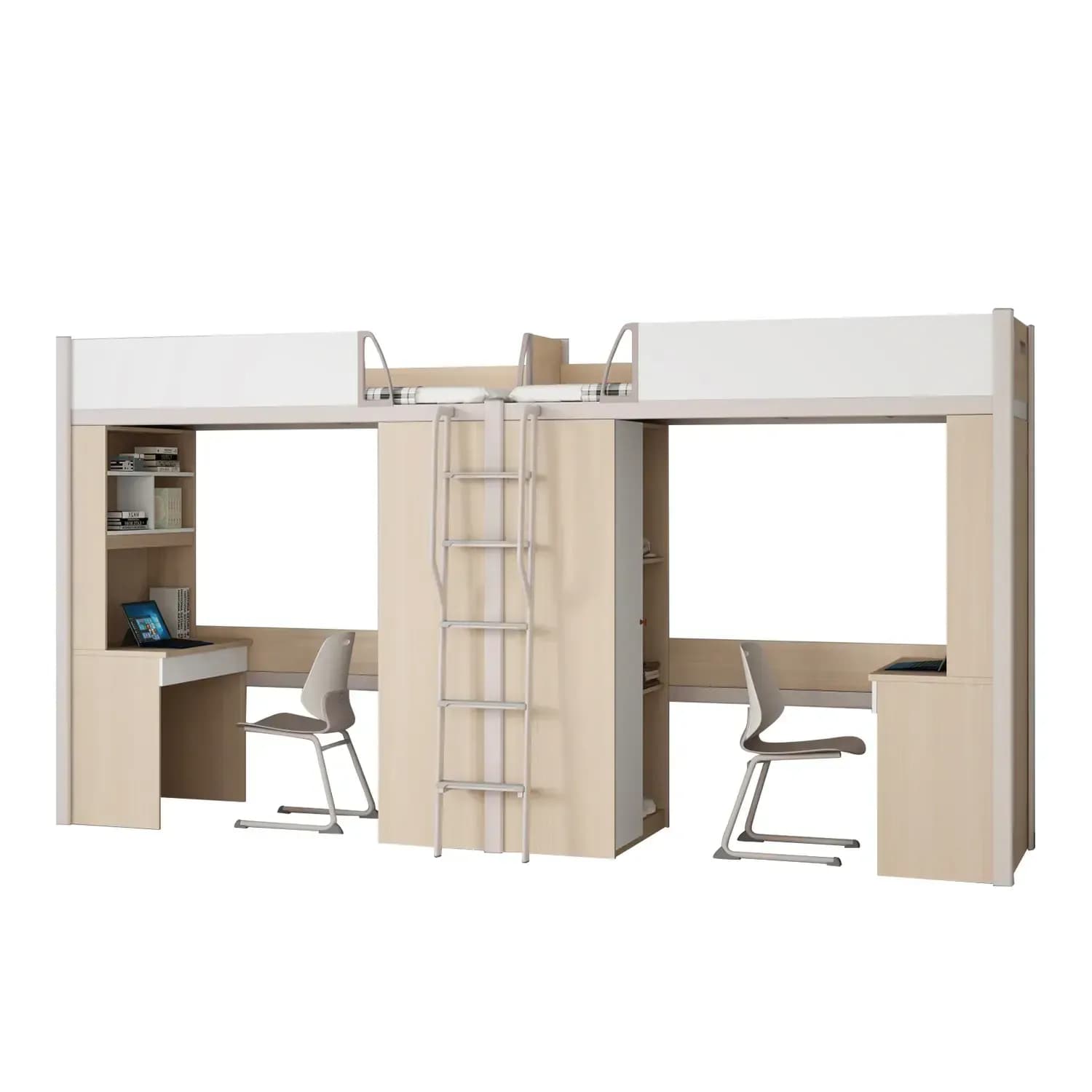Two-person bed-bookcase-desk combination SW-005 school furniture product