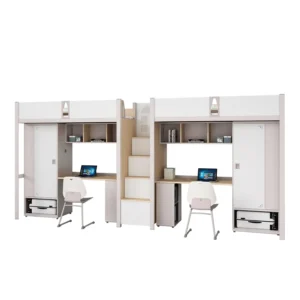 Two-Person Steel-Wood Combined Integrated Apartment Bed-sw004